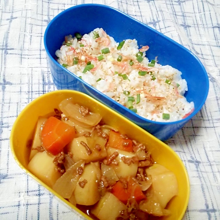 ☆肉じゃが&桜海老混ぜご飯弁当☆